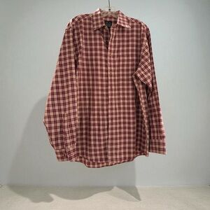 Jos. A. Bank Burgundy Plaid Casual Shirt